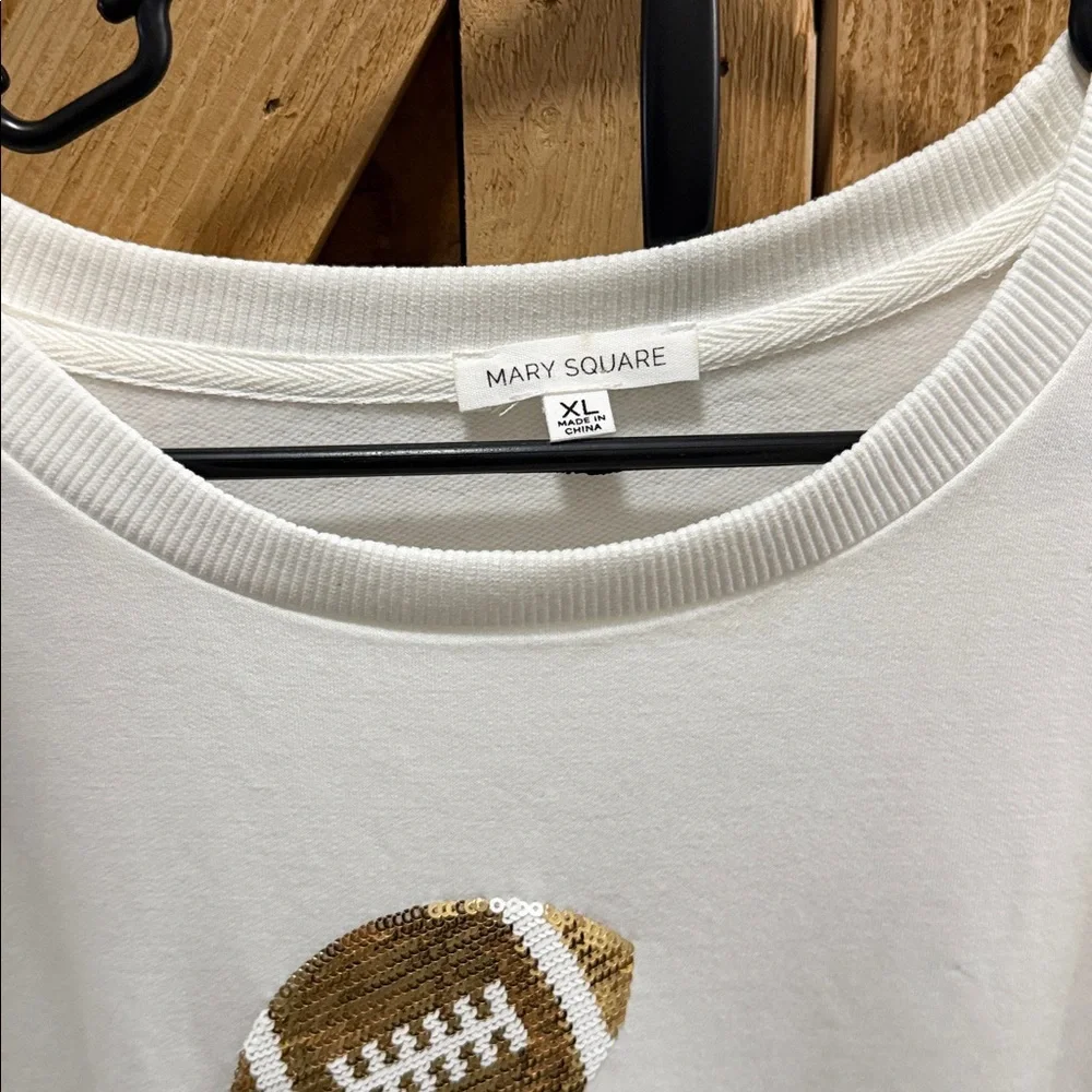 MARY SQUARE millie football-sequin sweatshirt in gold